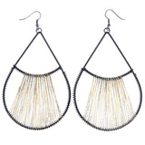 Mi Amore String Art Dangle-Earrings Black/Yellow