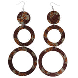 Mi Amore Glitter Sparkle Dangle-Earrings Brown & Orange