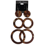 Mi Amore Glitter Sparkle Dangle-Earrings Brown & Orange