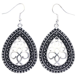 Mi Amore Filigree Dangle-Earrings Silver-Tone/Black