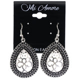 Mi Amore Filigree Dangle-Earrings Silver-Tone/Black