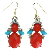 Mi Amore Faceted Dangle-Earrings Red/Blue