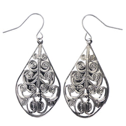 Mi Amore Filigree Dangle-Earrings Silver-Tone