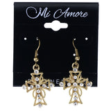 Mi Amore Cross Dangle-Earrings Gold-Tone/Silver-Tone