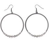 Mi Amore Textured Dangle-Earrings Silver-Tone