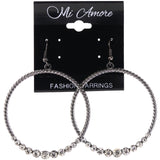 Mi Amore Textured Dangle-Earrings Silver-Tone