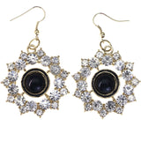 Mi Amore Flower Dangle-Earrings Silver-Tone/Black