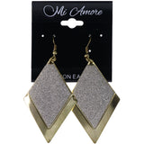 Mi Amore Glitter Sparkle Dangle-Earrings Silver-Tone & Gold-Tone