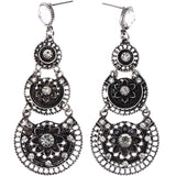 Mi Amore Flower Drop-Dangle-Earrings Silver-Tone