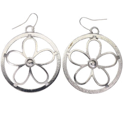 Mi Amore Flower Dangle-Earrings Silver-Tone