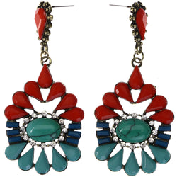 Mi Amore Antiqued Drop-Dangle-Earrings Multicolor/Gold-Tone