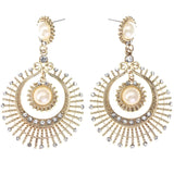 Mi Amore Drop-Dangle-Earrings Gold-Tone/White