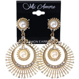 Mi Amore Drop-Dangle-Earrings Gold-Tone/White