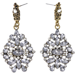 Mi Amore Antiqued Drop-Dangle-Earrings Silver-Tone/Gold-Tone