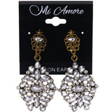 Mi Amore Antiqued Drop-Dangle-Earrings Silver-Tone/Gold-Tone