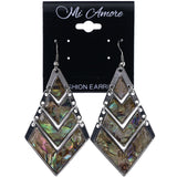 Mi Amore Dangle-Earrings Brown/Silver-Tone