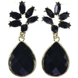 Mi Amore Faceted  Drop-Dangle-Earrings Black/Gold-Tone