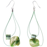 Mi Amore Dangle-Earrings Green/Silver-Tone