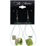 Mi Amore Dangle-Earrings Green/Silver-Tone