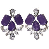 Mi Amore Dangle-Earrings Silver-Tone/Purple