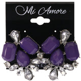 Mi Amore Dangle-Earrings Silver-Tone/Purple