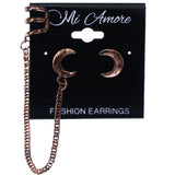 Mi Amore Antiqued Moon,Ear Cuff Stud-Earrings Bronze-Tone
