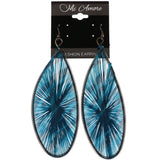 Mi Amore String Art Zebra Stripe Dangle-Earrings Blue & Black