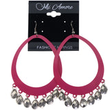 Mi Amore Faceted  Dangle-Earrings Pink/Silver-Tone