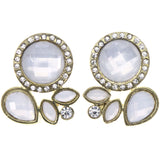 Mi Amore Faceted  Stud-Earrings White/Gold-Tone