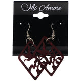 Mi Amore Bird Tree Dangle-Earrings Purple & Silver-Tone