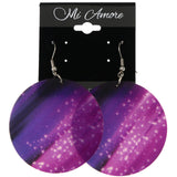 Mi Amore Glitter Dangle-Earrings Purple