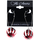 Mi Amore Striped Dangle-Earrings Red/Clear