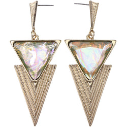 Mi Amore Faceted  Drop-Dangle-Earrings Gold-Tone/Green