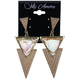 Mi Amore Faceted  Drop-Dangle-Earrings Gold-Tone/Green