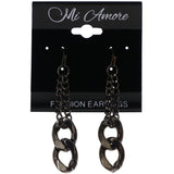 Mi Amore Chain Dangle-Earrings Silver-Tone