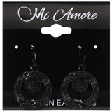 Mi Amore Textured Dangle-Earrings Black