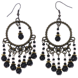 Mi Amore Antiqued Dangle-Earrings Gold-Tone/Black