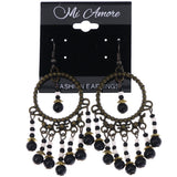 Mi Amore Antiqued Dangle-Earrings Gold-Tone/Black