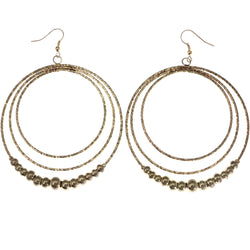 Mi Amore Textured Dangle-Earrings Gold-Tone