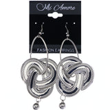 Mi Amore Knot Dangle-Earrings Silver-Tone