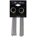 Mi Amore Antiqued Drop-Dangle-Earrings Gold-Tone/Black