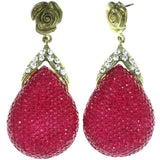 Mi Amore Antiqued Rose Dangle-Earrings Pink & Gold-Tone