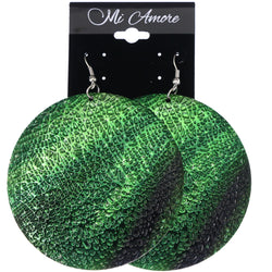 Mi Amore Textured Dangle-Earrings Green/Black