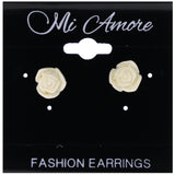 Mi Amore Rose Stud-Earrings White