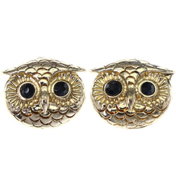 Mi Amore Owl Stud-Earrings Gold-Tone/Black