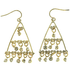Gold-Tone & Silver-Tone Metal Dangle-Earrings Crystal Accents