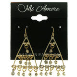 Gold-Tone & Silver-Tone Metal Dangle-Earrings Crystal Accents