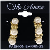 Mi Amore Stud-Earrings Gold-Tone/White