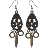 Mi Amore Antiqued AB Finish Dangle-Earrings Gold-Tone & Orange