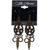 Mi Amore Antiqued AB Finish Dangle-Earrings Gold-Tone & Orange